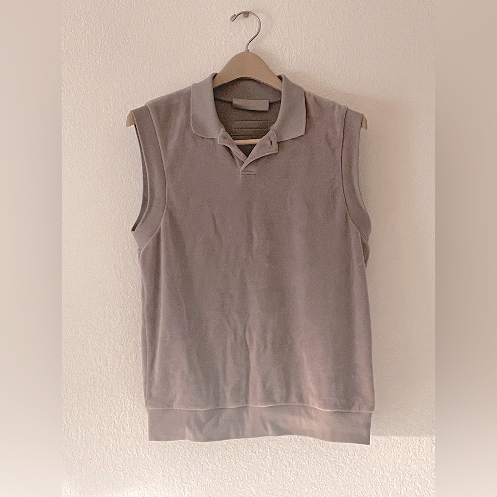 FEAR OF GOD sleeveless velour polo L